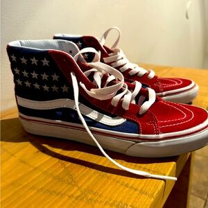 Like new American flag high top Vans
